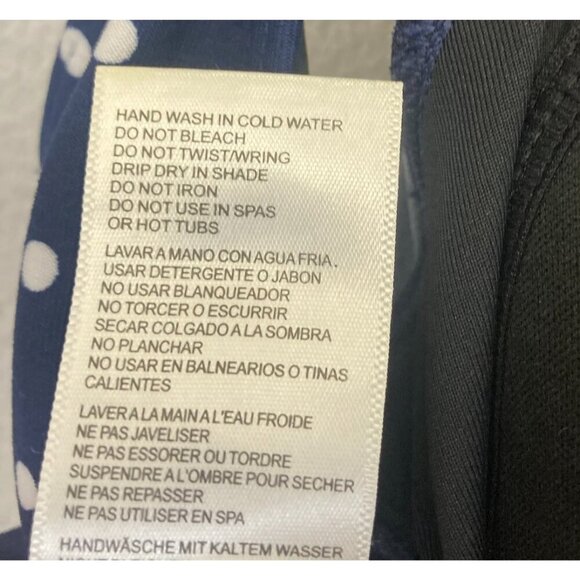 Gabar Polka Dot One Piece Swimsuit Women's 16 Navy Blue Ruched Slimming Classic - Picture 5 of 16